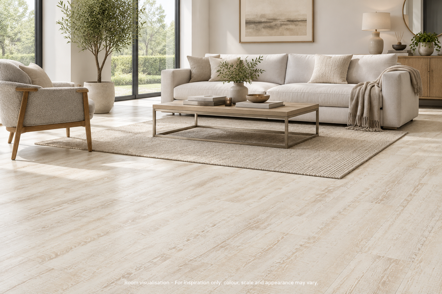 Karndean Knight Tile White Painted Oak in Living room