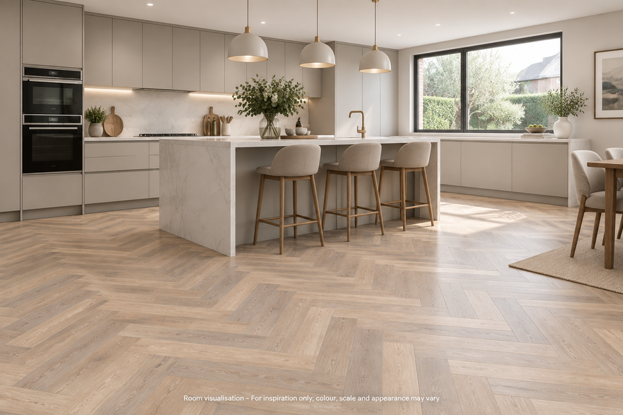 Karndean Knight Tile Rose Washed Oak SM in Kitchen