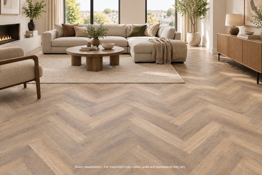Karndean Knight Tile Rose Washed Oak SM in Living room