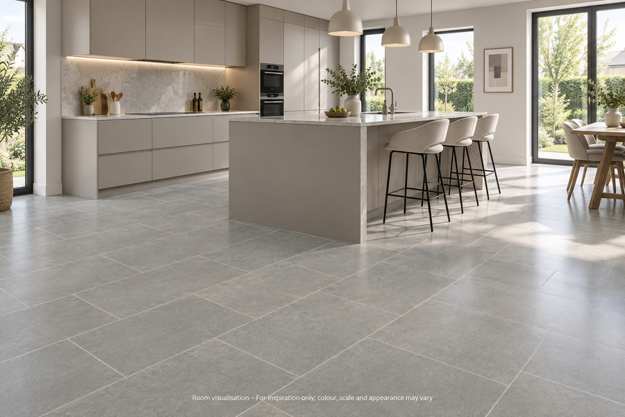 Karndean Knight Tile Smoked Concrete in Kitchen