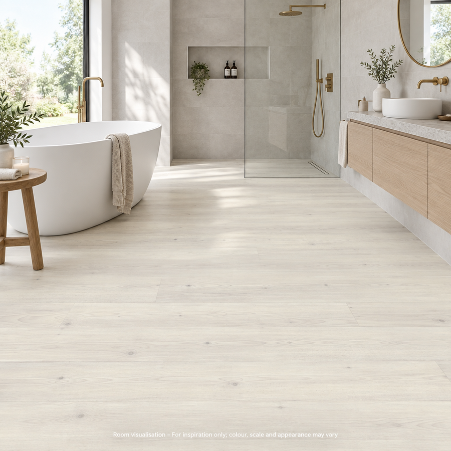 Karndean Knight Tile Washed Scandi Pine in Bathroom