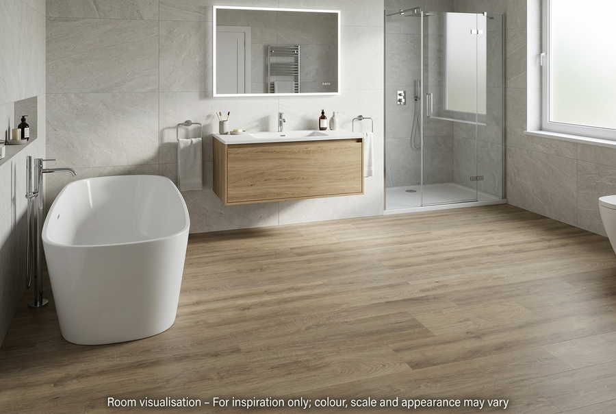 Karndean Korlok Baltic Washed Oak in Bathroom