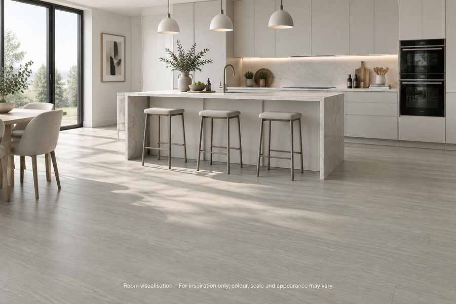 Karndean Van Gogh Gluedown Cool Grey Oak in Kitchen