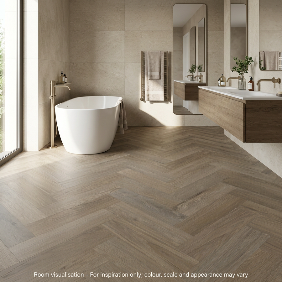 Karndean Van Gogh Gluedown Aviemore Oak SM in Bathroom