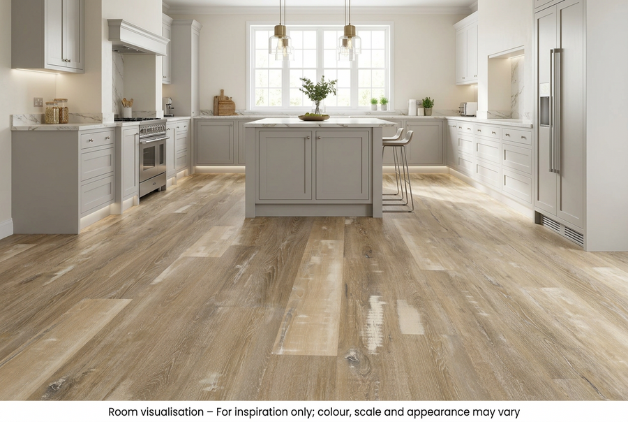 Karndean Van Gogh Gluedown Blond Farmhouse Oak in Kitchen