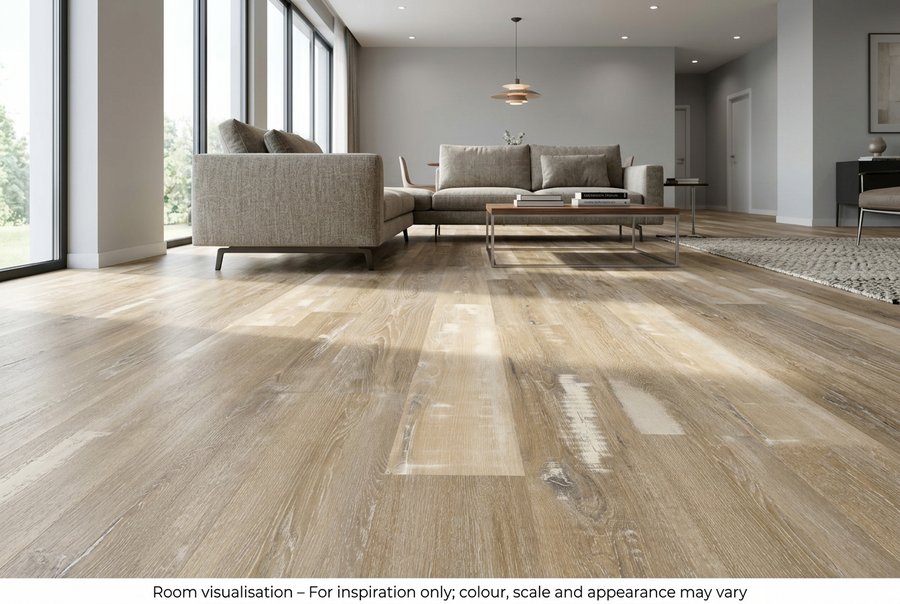 Karndean Van Gogh Gluedown Blond Farmhouse Oak in Living room