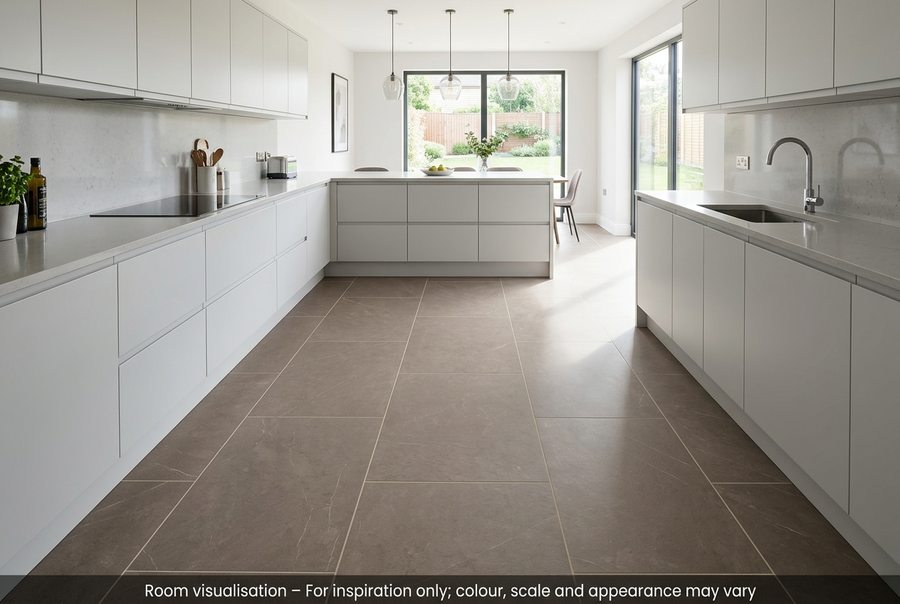 Karndean Van Gogh Gluedown Bronze Castello Marble in Kitchen