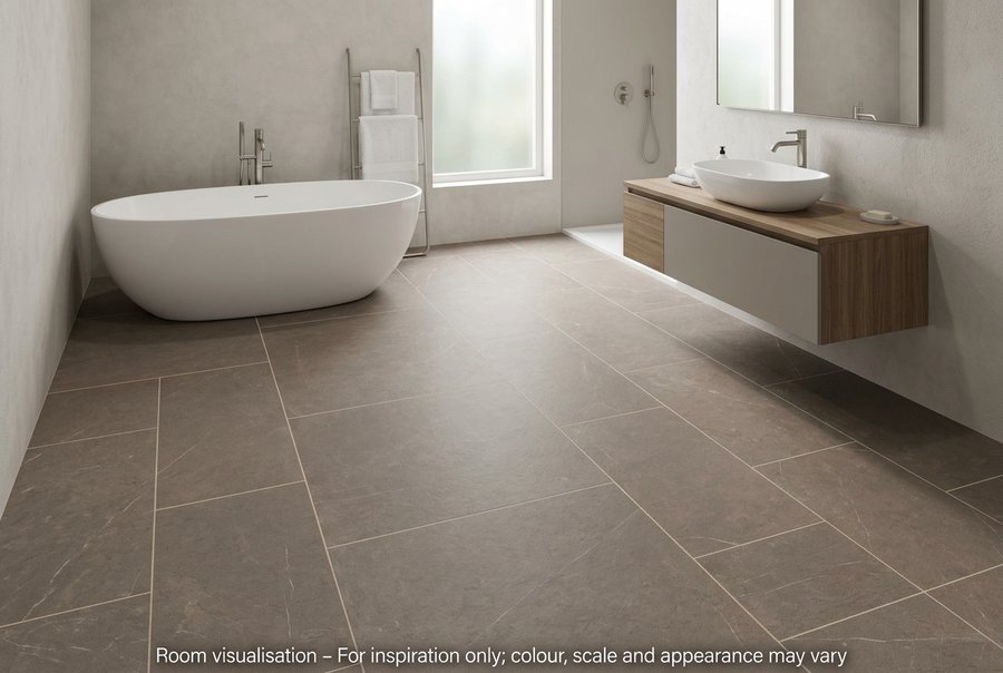Karndean Van Gogh Gluedown Bronze Castello Marble in Bathroom