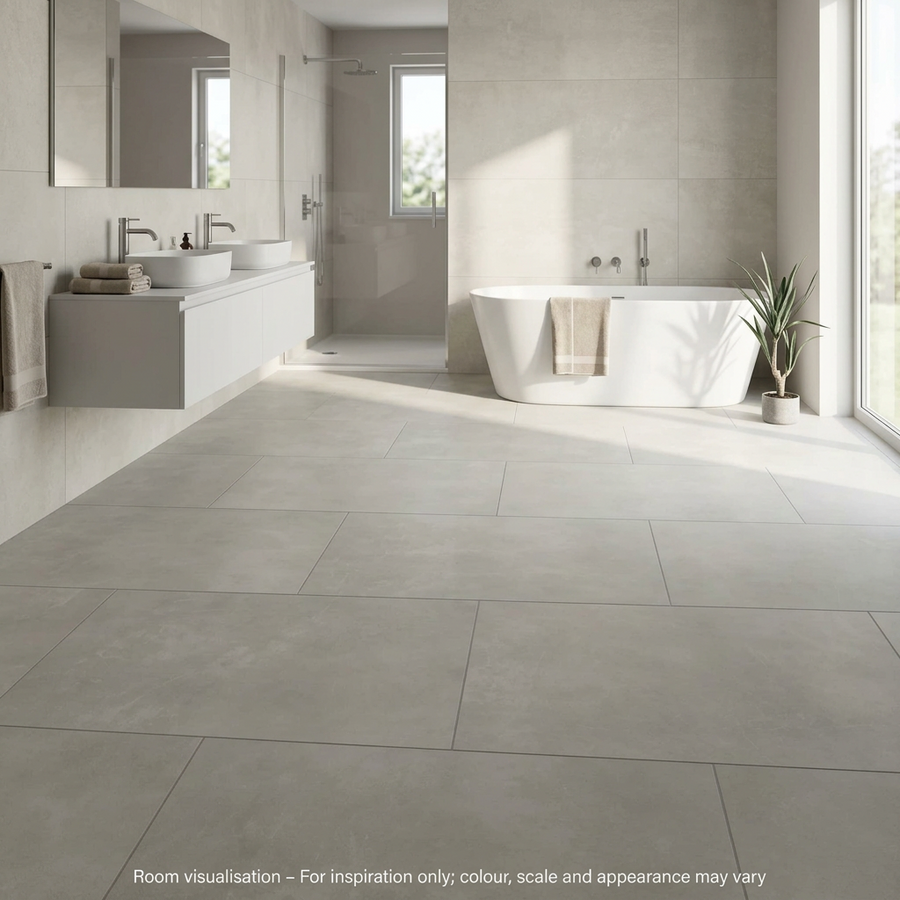 Karndean Van Gogh Gluedown Frosted Stone in Bathroom