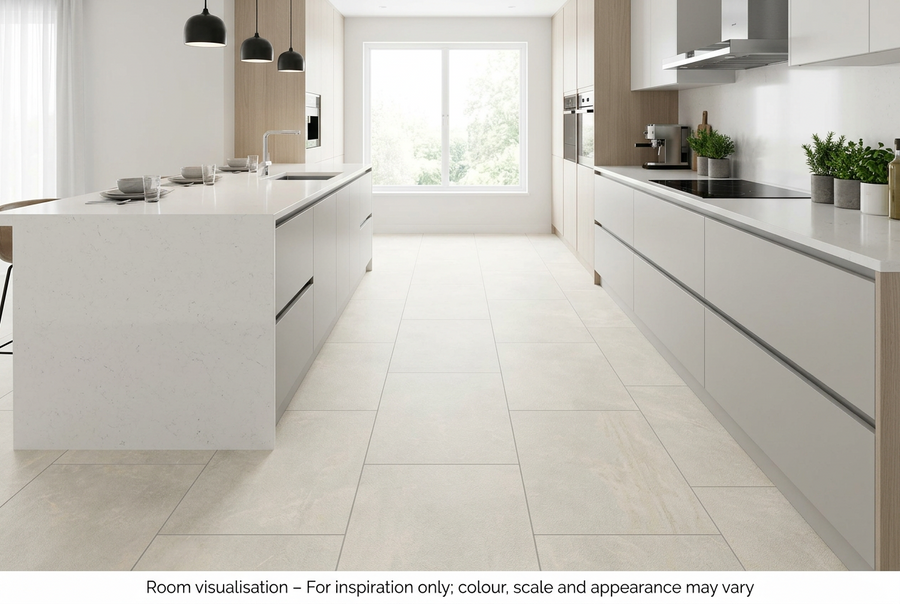 Karndean Van Gogh Gluedown Frosted Stone in Kitchen