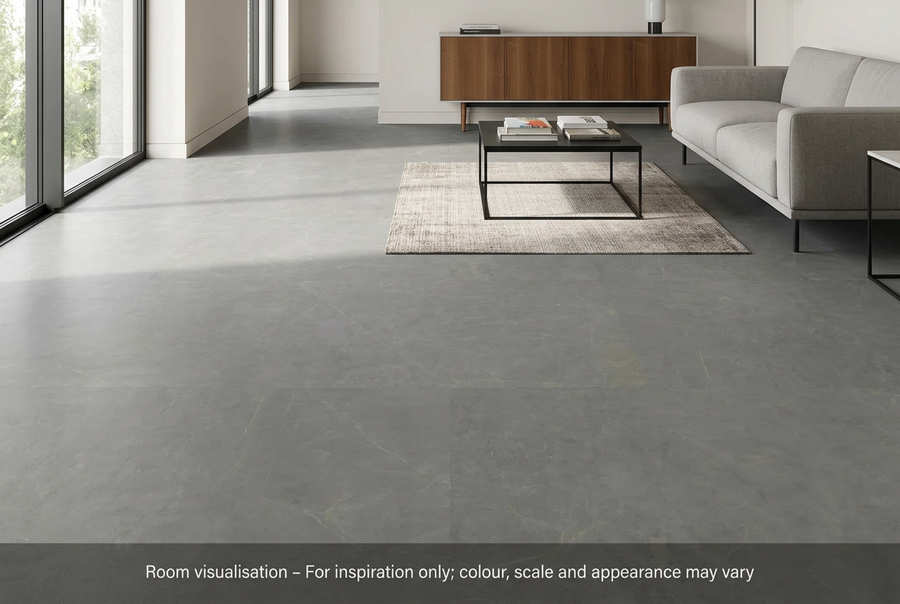 Karndean Van Gogh Gluedown Grey Castello Marble in Living room