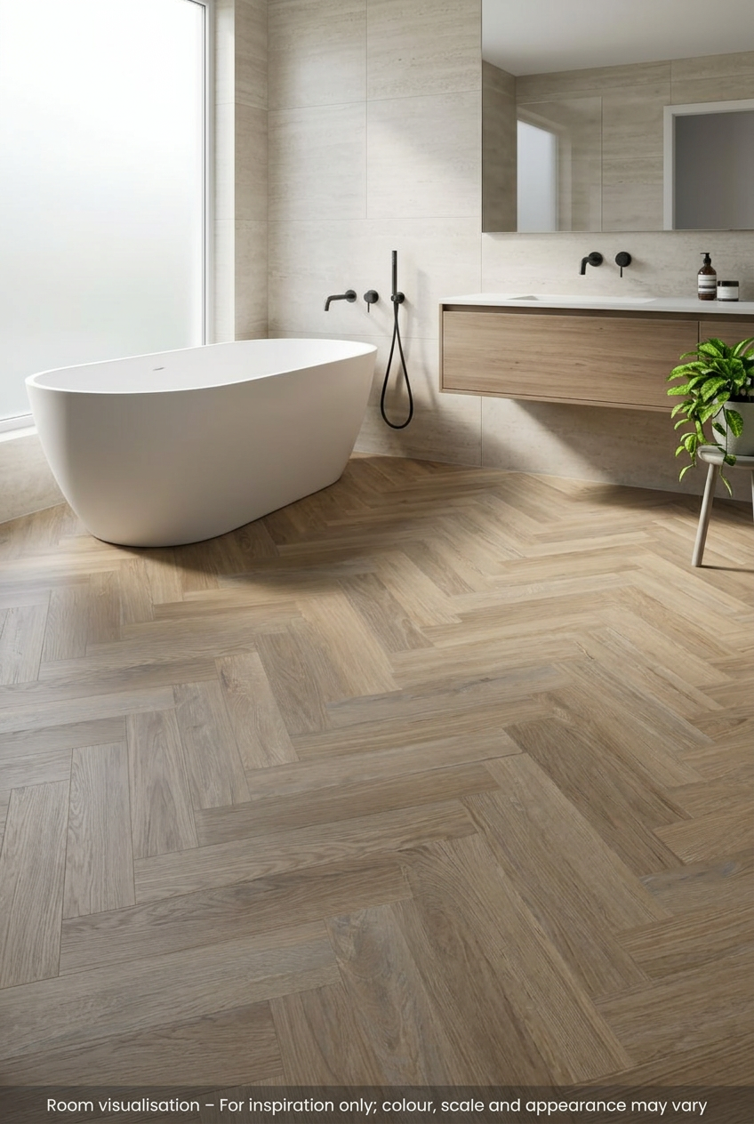 Karndean Van Gogh Gluedown Hayfield Oak SM in Bathroom
