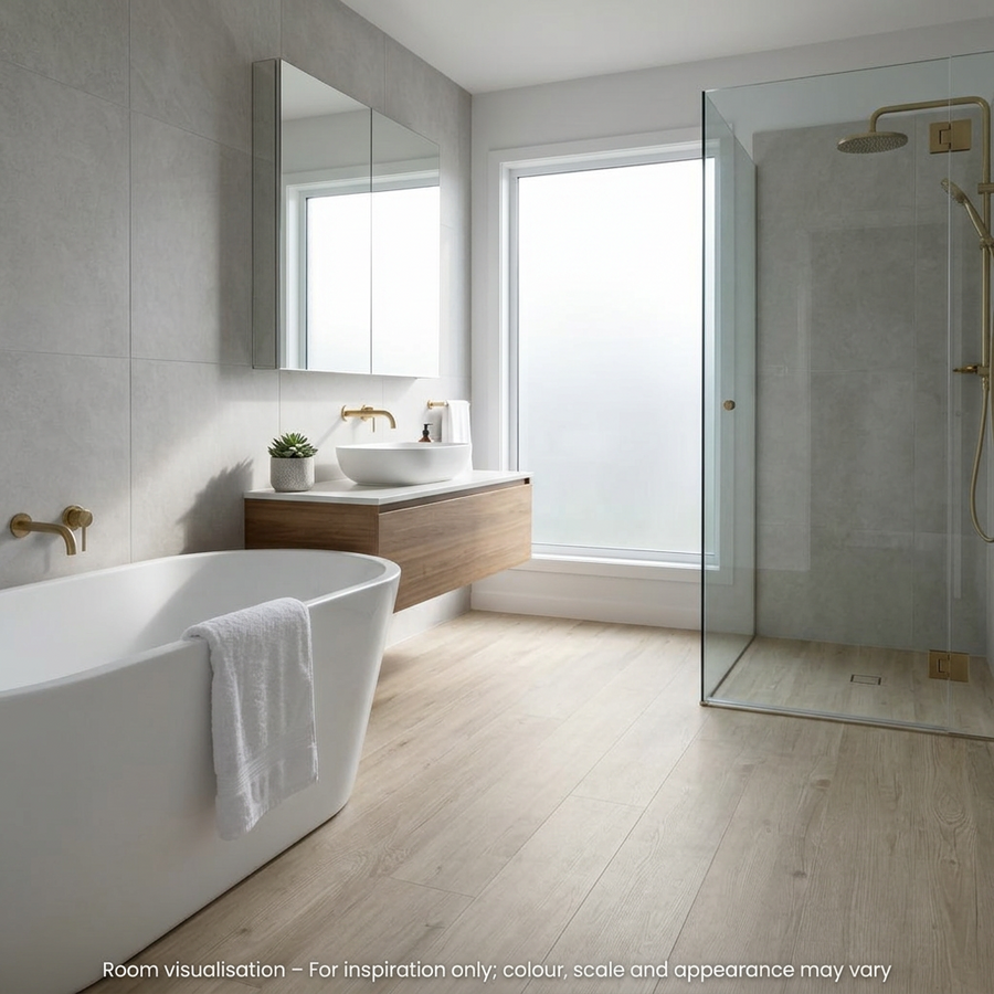 Karndean Van Gogh Gluedown Light Country Oak in Bathroom