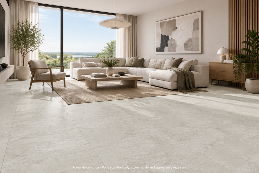 Karndean Van Gogh Gluedown Luna Breccia Marble in Living room