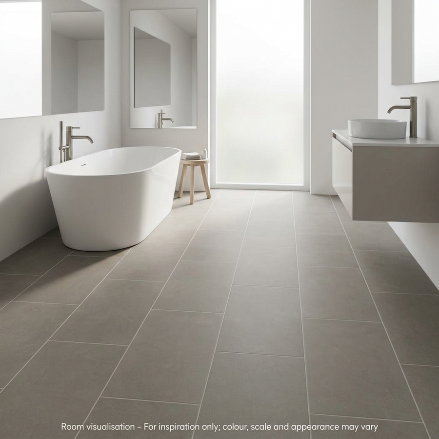 Karndean Van Gogh Gluedown Metro Grey in Bathroom