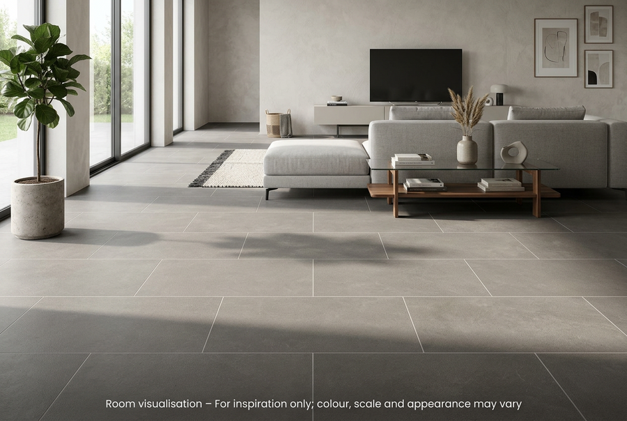 Karndean Van Gogh Gluedown Metro Grey in Living room