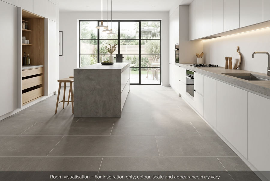 Karndean Van Gogh Gluedown Metro Grey in Kitchen