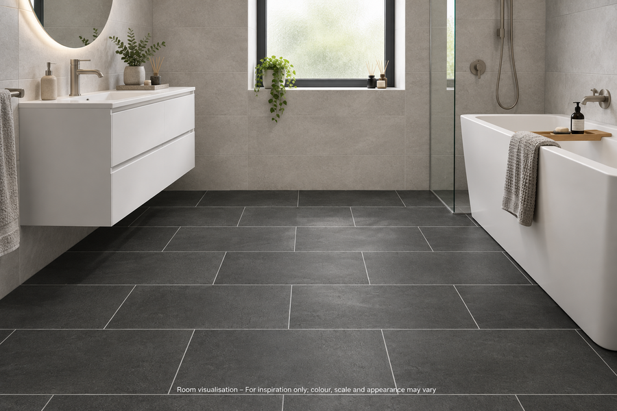 Karndean Van Gogh Gluedown Milanese Slate in Bathroom