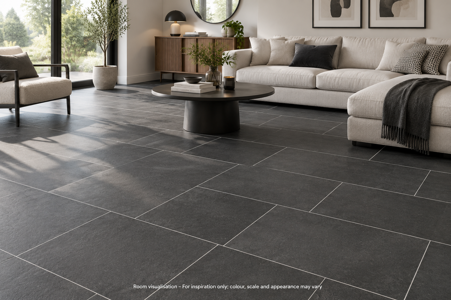 Karndean Van Gogh Gluedown Milanese Slate in Living room