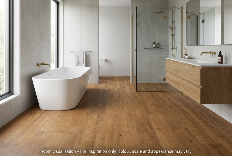 Karndean Van Gogh Gluedown Natural School Cedar in Bathroom