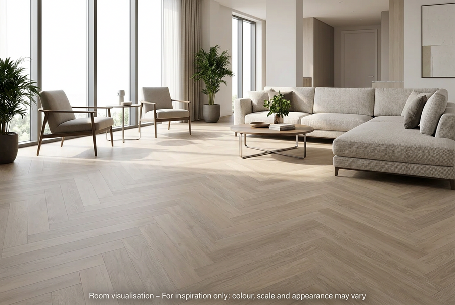 Karndean Van Gogh Gluedown Neutral Brushed Oak SM in Living room