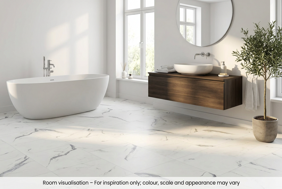Karndean Van Gogh Gluedown Palazzo Marble in Bathroom