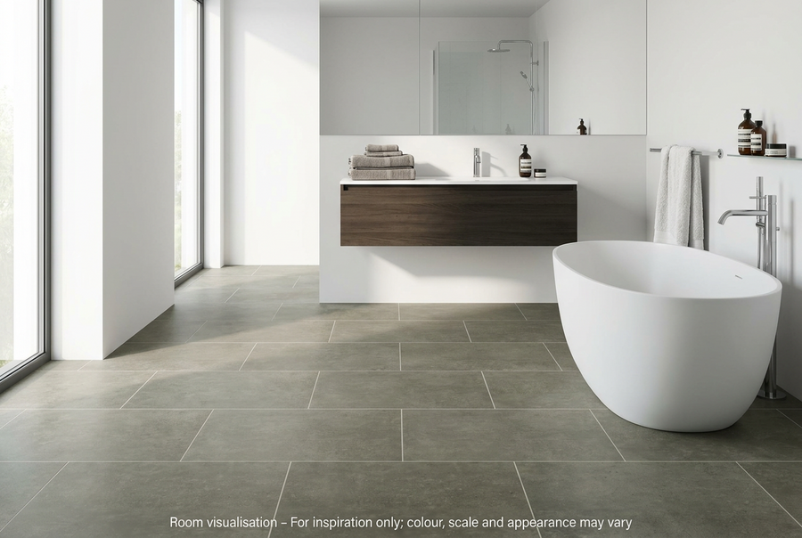 Karndean Van Gogh Gluedown Pebble Grey in Bathroom