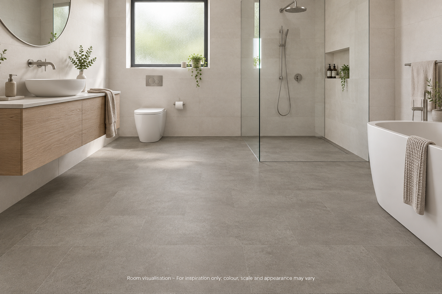 Karndean Van Gogh Gluedown Roman Slate in Bathroom