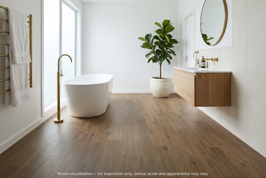 Karndean Van Gogh Gluedown Smoked Butternut in Bathroom