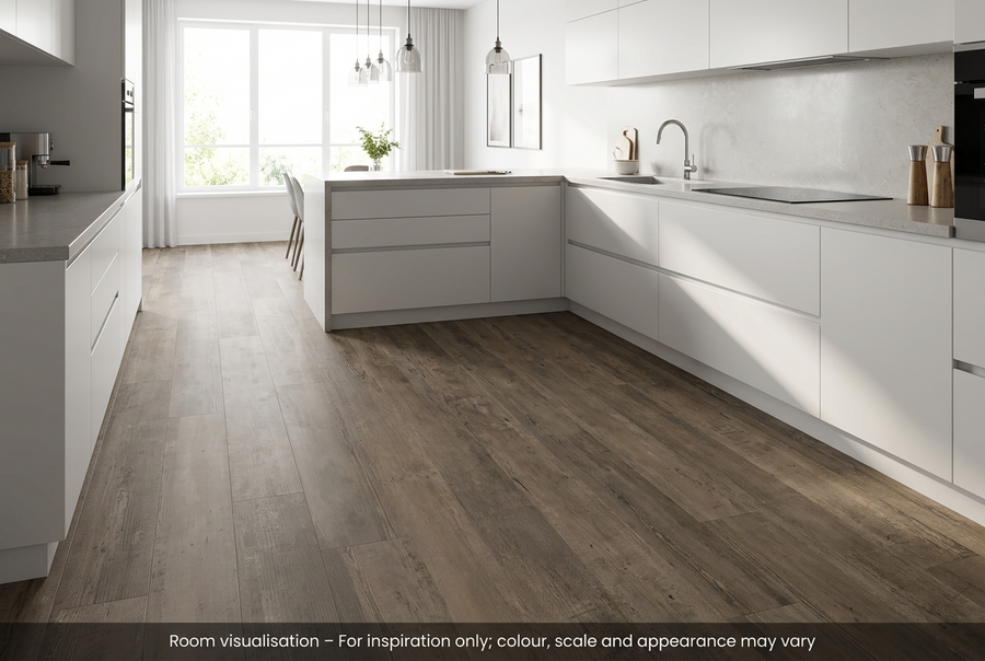 Karndean Van Gogh Gluedown Smoked School Cedar in Kitchen