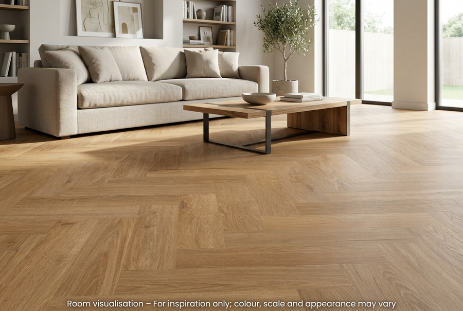 Karndean Van Gogh Gluedown Texas Croftmore Oak SM in Living room