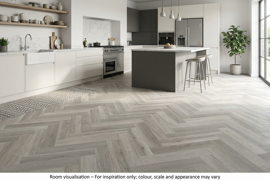Karndean Van Gogh Gluedown Texas Grey Ash SM in Kitchen