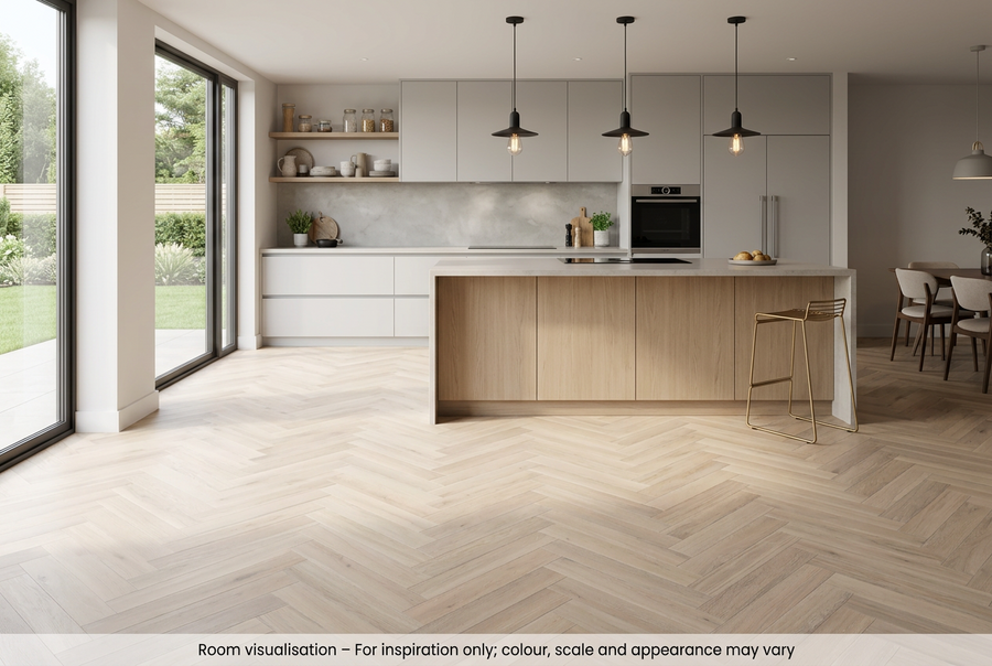 Karndean Van Gogh Gluedown Texas White Ash SM in Kitchen