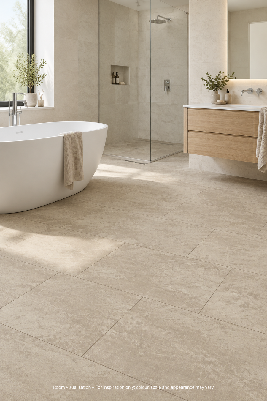 Karndean Van Gogh Gluedown Tortora Breccia Marble in Bathroom