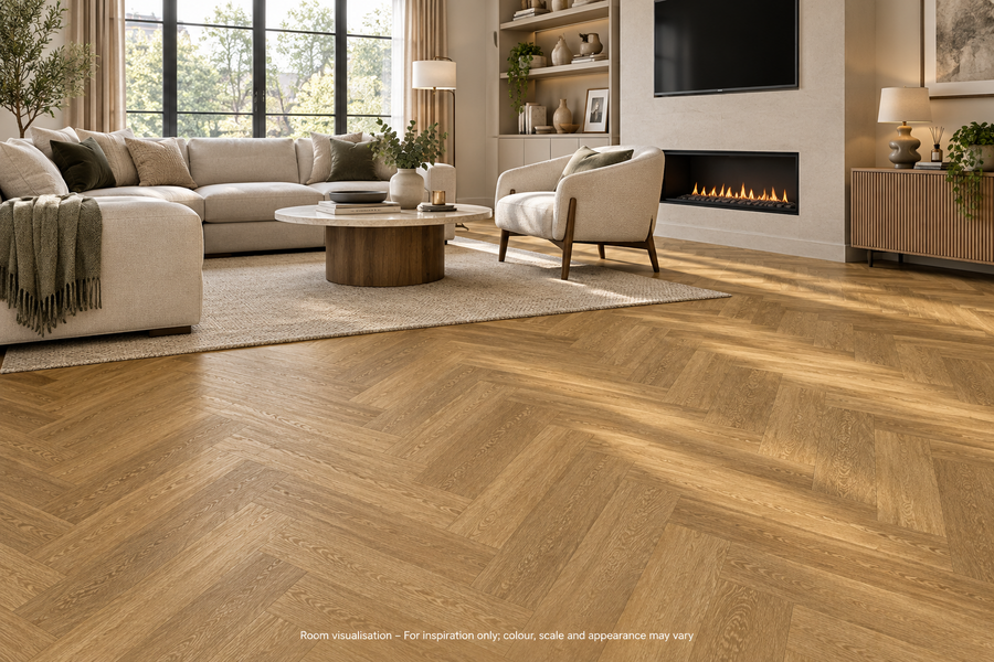Karndean Van Gogh Rigid Core Golden Brushed Oak (Small) in Living room