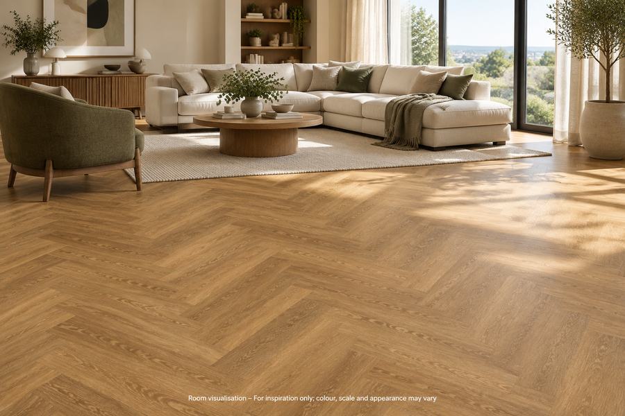 Karndean Van Gogh Gluedown Golden Brushed Oak (Small) in Living room