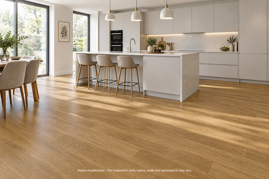 Karndean Van Gogh Rigid Core Golden Brushed Oak in Kitchen