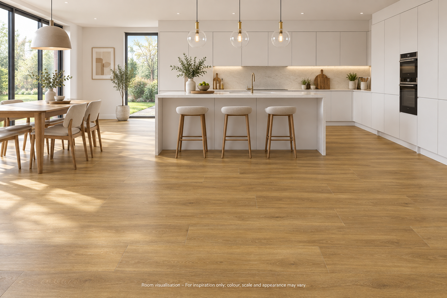 Karndean Van Gogh Gluedown Golden Brushed Oak in Kitchen