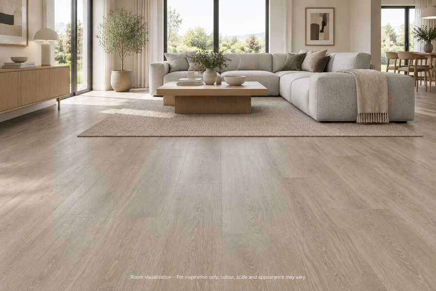 Karndean Van Gogh Gluedown Greige Oak in Living room