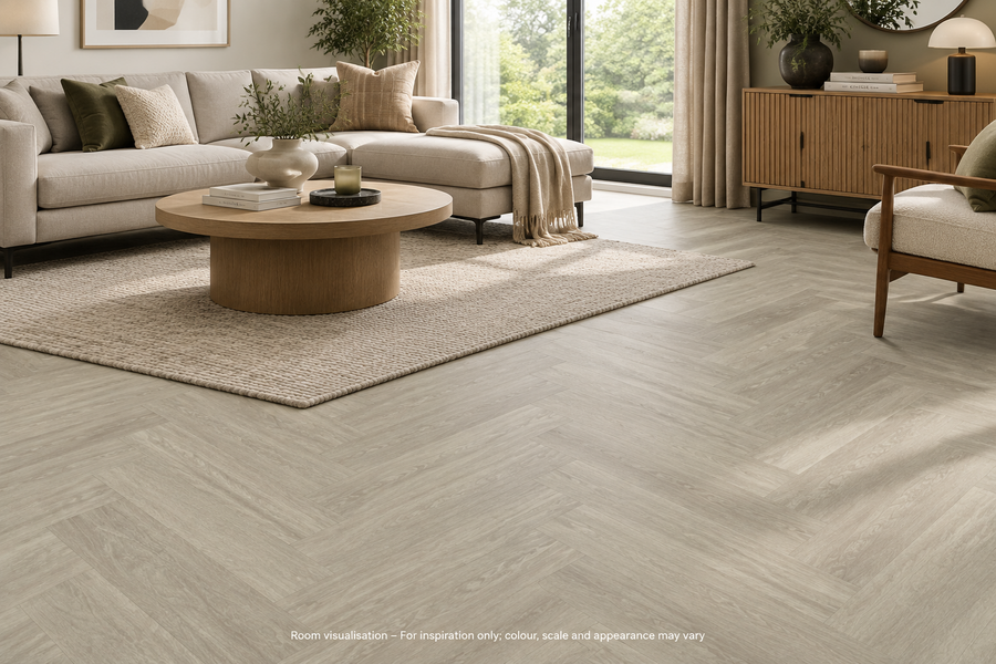 Karndean Van Gogh Rigid Core Grey Brushed Oak (Small) in Living room
