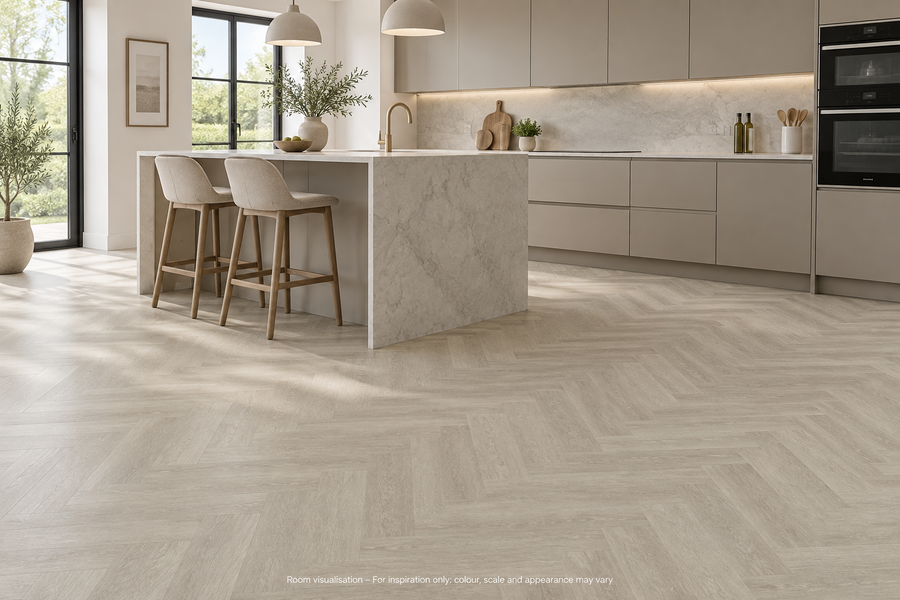 Karndean Van Gogh Gluedown Grey Brushed Oak (Small) in Kitchen