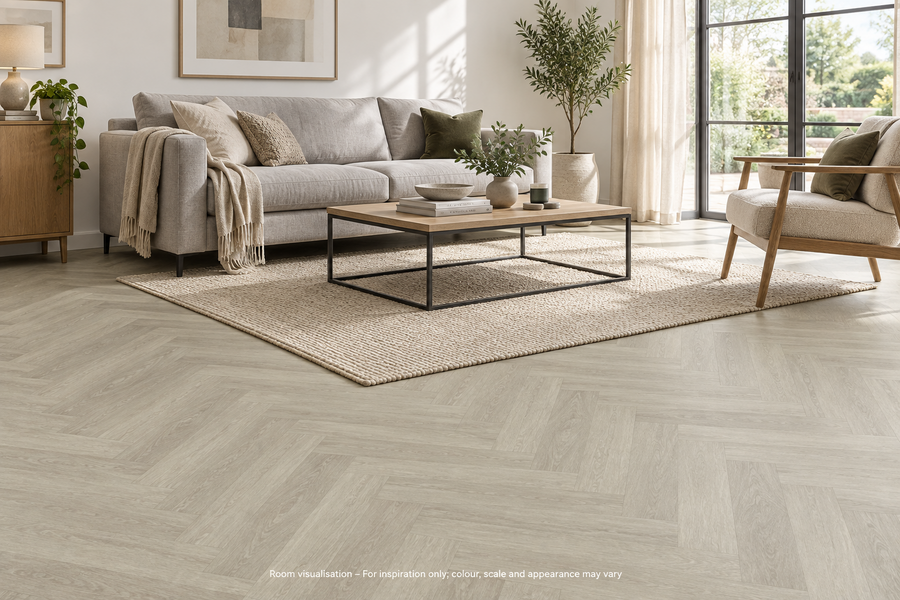 Karndean Van Gogh Gluedown Grey Brushed Oak (Small) in Living room