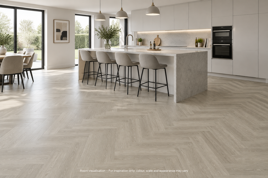 Karndean Van Gogh Rigid Core Grey Brushed Oak (Small) in Kitchen
