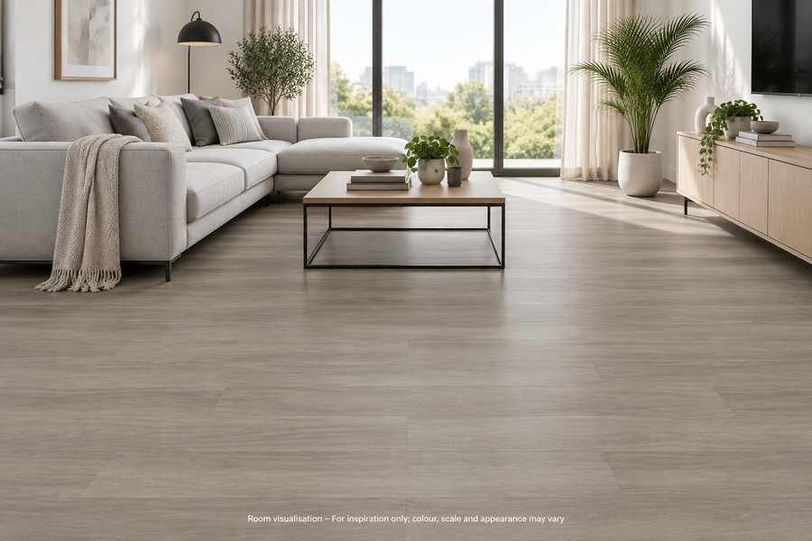 Karndean Van Gogh Gluedown Misty Grey Oak in Living room