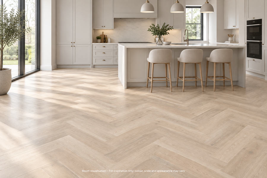 Karndean Van Gogh Rigid Core Texas White Ash SM in Kitchen