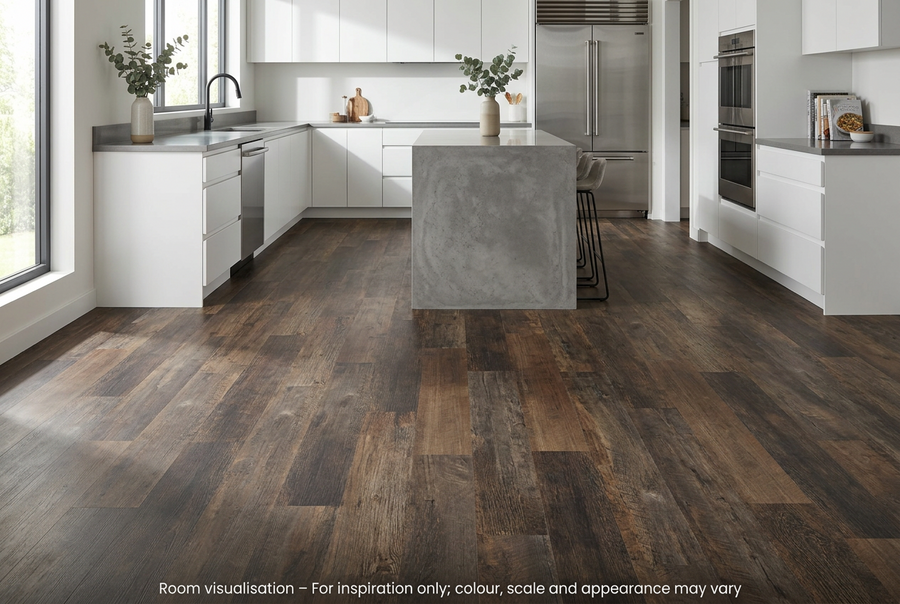 Karndean Van Gogh Rigid Core Salvaged Barnwood in Kitchen