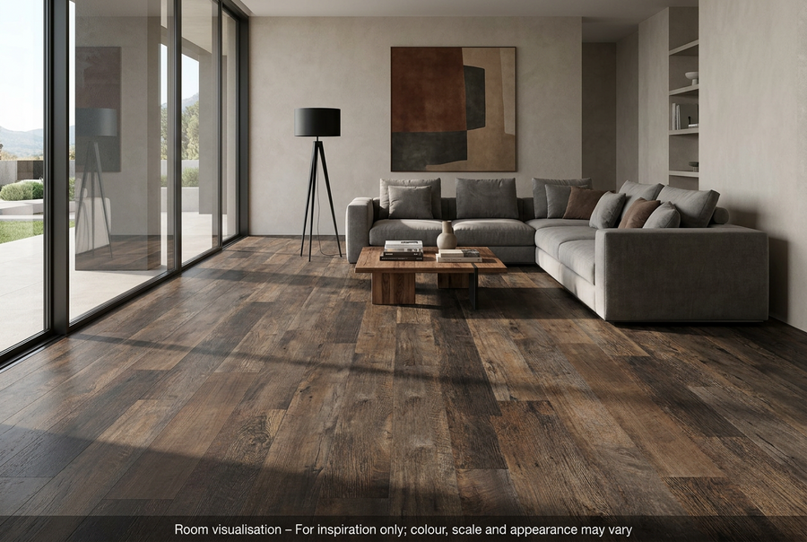 Karndean Van Gogh Rigid Core Salvaged Barnwood in Living room