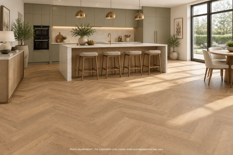 Karndean Van Gogh Rigid Core Warm Brushed Oak (Small) in Kitchen