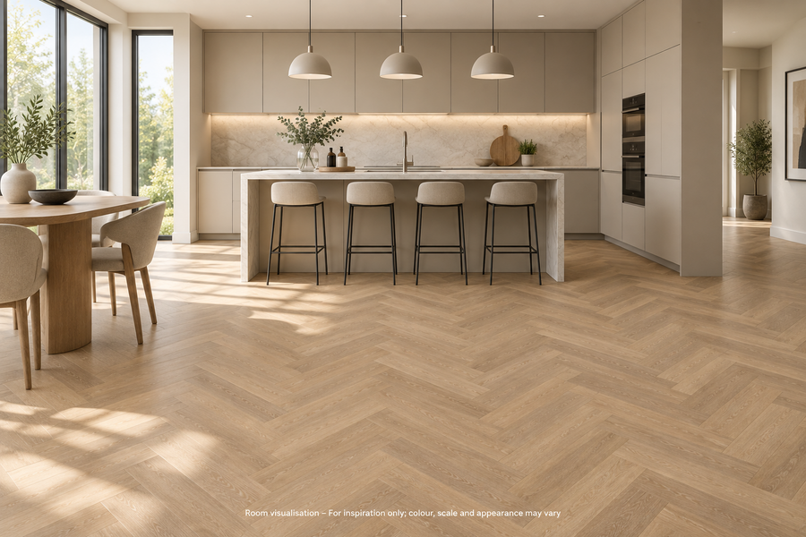 Karndean Van Gogh Gluedown Warm Brushed Oak (Small) in Kitchen