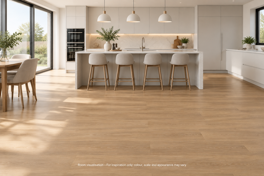 Karndean Van Gogh Gluedown Warm Brushed Oak in Kitchen